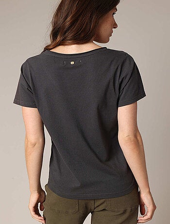 T-shirt 100 % coton avec motif cœur zèbre et éclair pailleté 'Deeluxe'