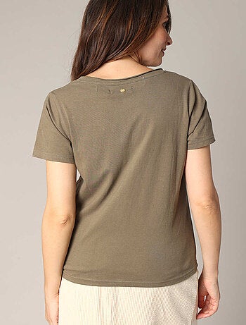 T-shirt 100 % coton avec motif cœur zèbre et éclair pailleté 'Deeluxe'