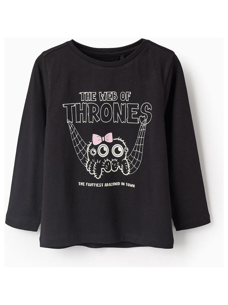 T-shirt 100% coton, brille dans l'obscurité HALLOWEEN Noir - Kiabi