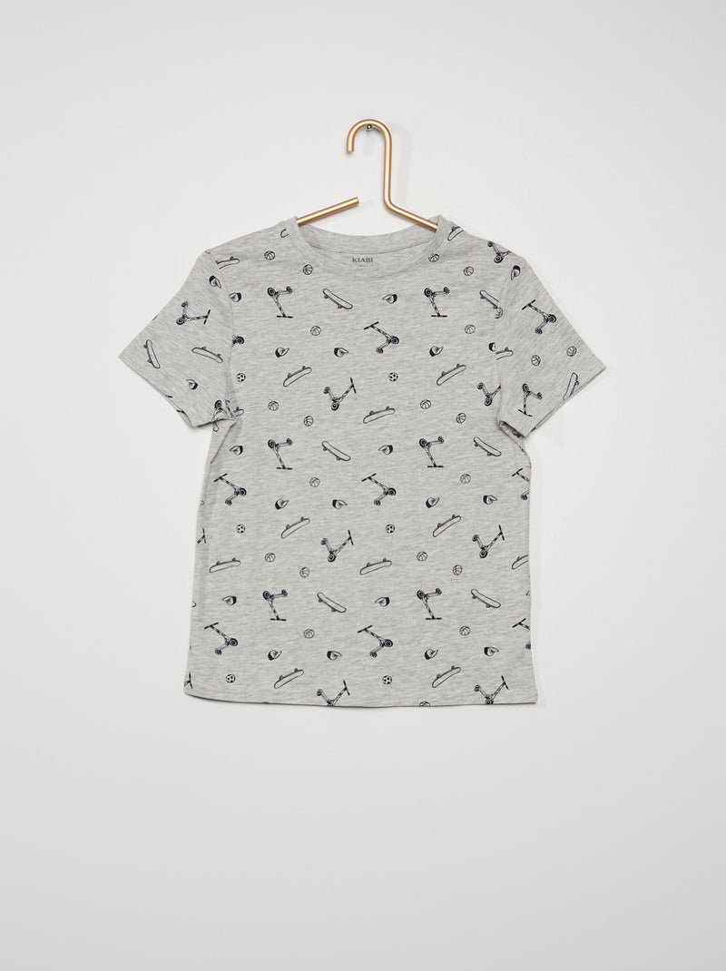 T-shirt 100% coton gris - Kiabi