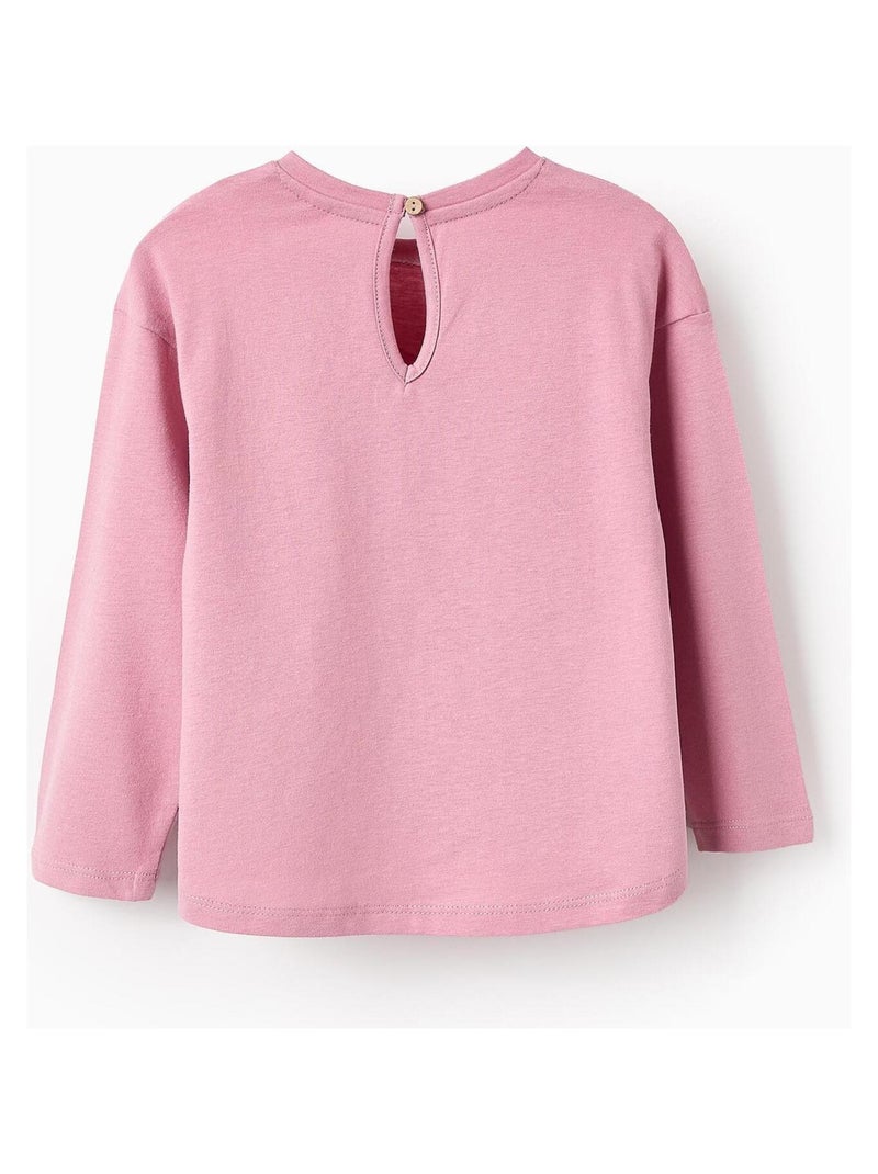 T-shirt 100% coton, imprimé et pailleté NEW YORK Rose - Kiabi