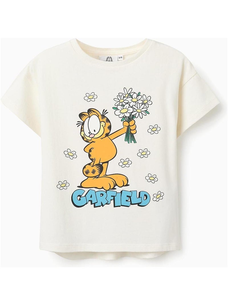 T-shirt 100% coton, imprimé Garfield LICENSE Blanc - Kiabi