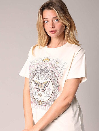 T-shirt 100 % coton imprimé papillon 'Deeluxe'