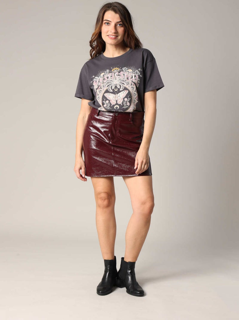 T-shirt 100 % coton imprimé papillon 'Deeluxe' gris anthracite - Kiabi