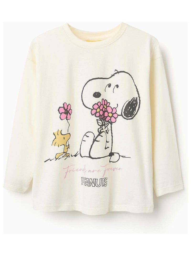 T-shirt 100 % coton, imprimé Snoopy Beige clair - Kiabi