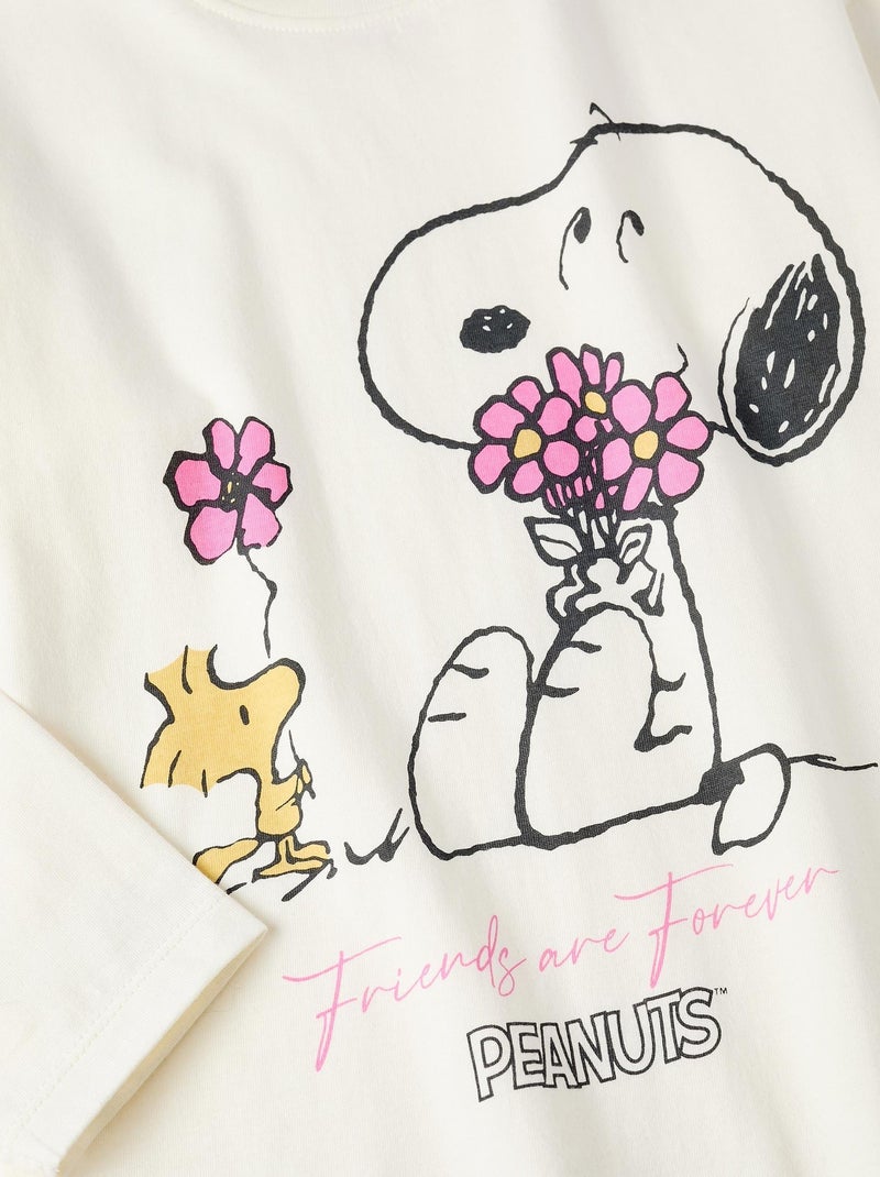 T-shirt 100 % coton, imprimé Snoopy Beige clair - Kiabi