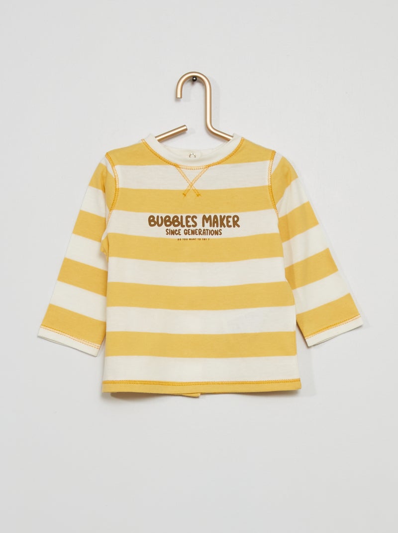 T-shirt 100% coton jaune - Kiabi