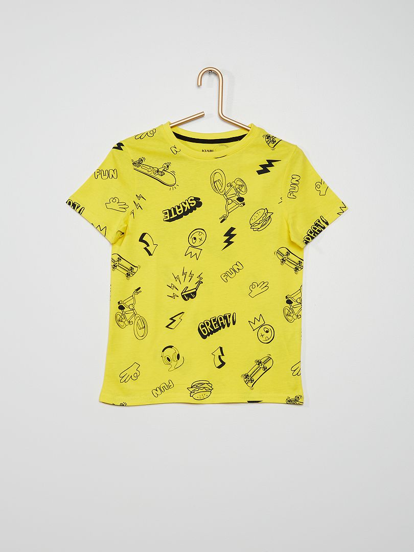 T-shirt 100% coton jaune - Kiabi