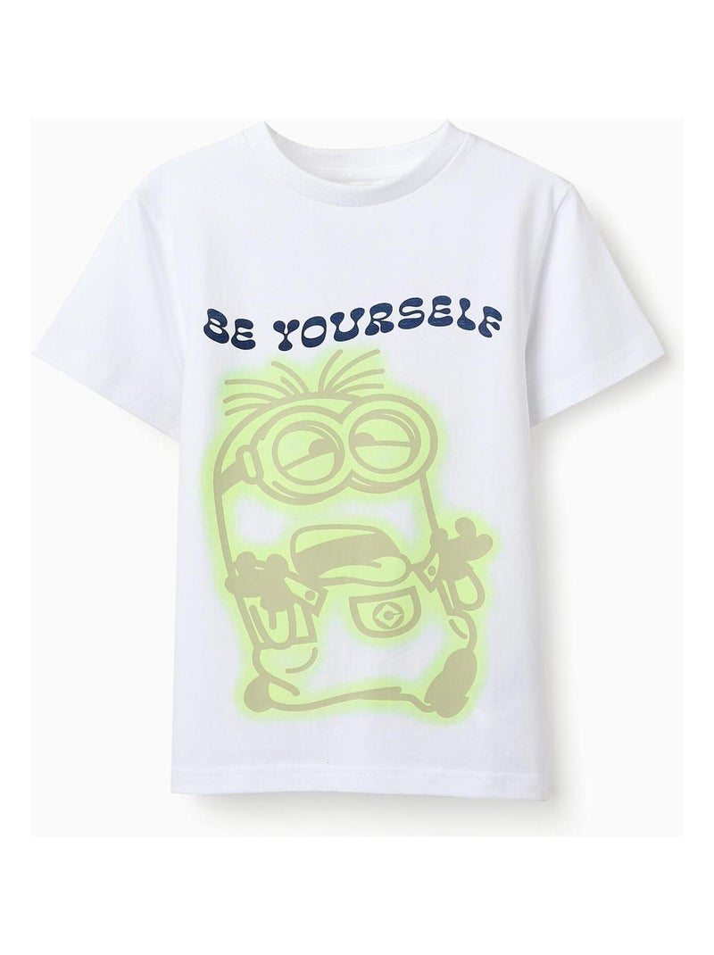 T-shirt 100% coton, MINIONS Blanc - Kiabi