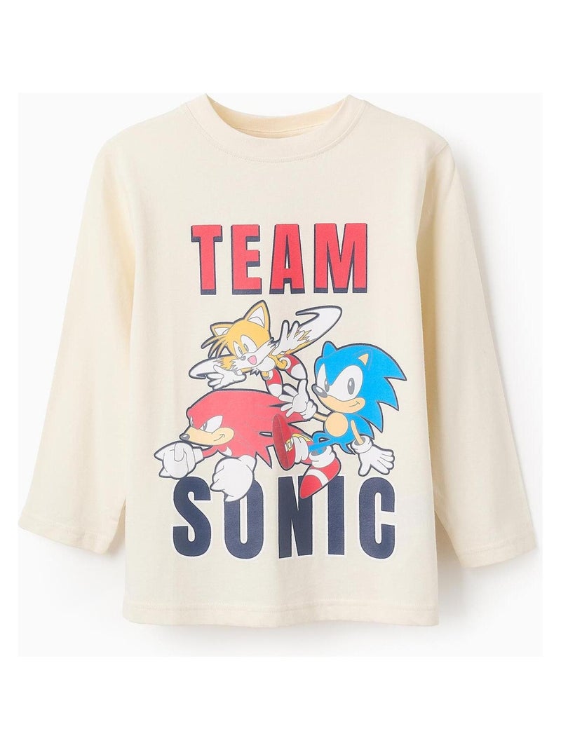 T-shirt 100% coton, SONIC Beige clair - Kiabi