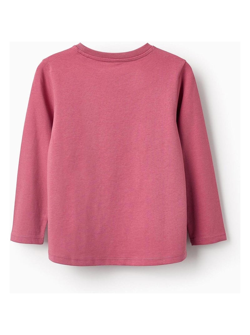 T-shirt 100% coton, uni/imprimé NEW YORK Mauve - Kiabi