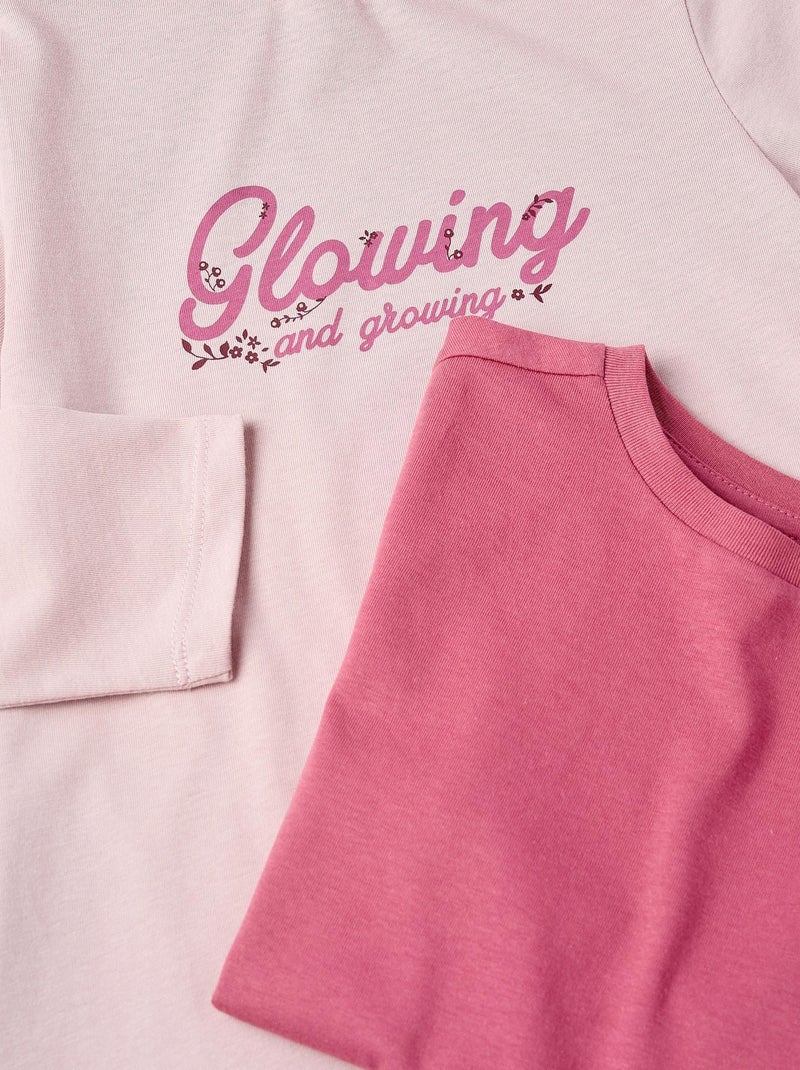 T-shirt 100% coton, uni/imprimé NEW YORK Mauve - Kiabi