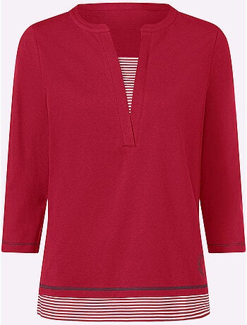 T-shirt 2 en 1 aspect 2 en 1 - taille standard - moda vilona
