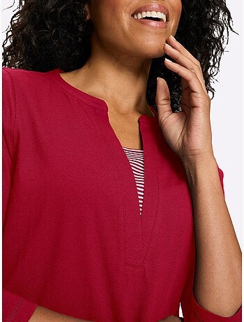 T-shirt 2 en 1 aspect 2 en 1 - taille standard - moda vilona