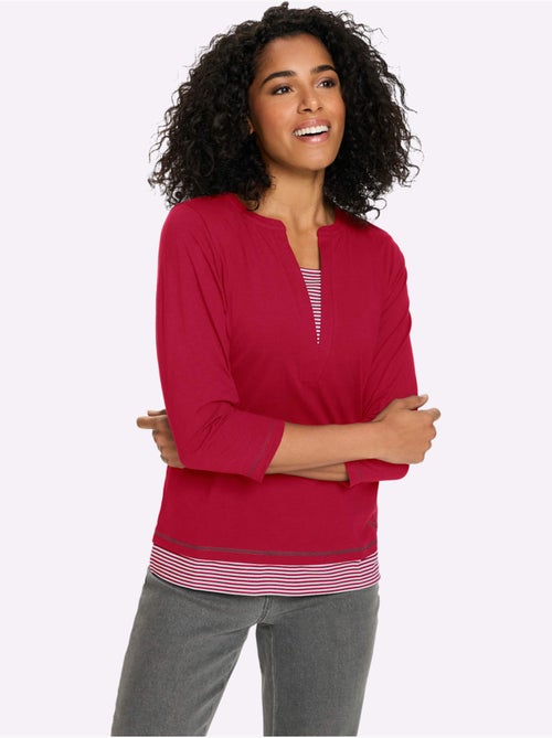 T-shirt 2 en 1 aspect 2 en 1 - taille standard - moda vilona - Kiabi T-shirt 2 en 1 aspect 2 en 1 - taille standard - moda vilona - Kiabi
