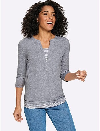 T-shirt 2 en 1 aspect 2 en 1 - taille standard - moda vilona