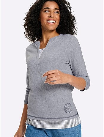 T-shirt 2 en 1 aspect 2 en 1 - taille standard - moda vilona