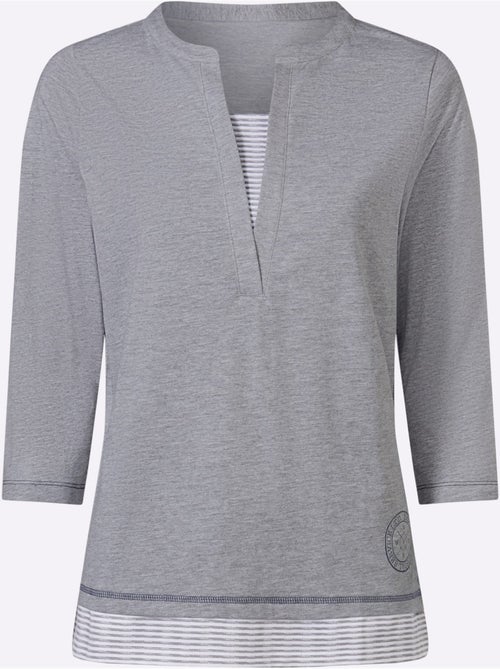T-shirt 2 en 1 aspect 2 en 1 - taille standard - moda vilona - Kiabi