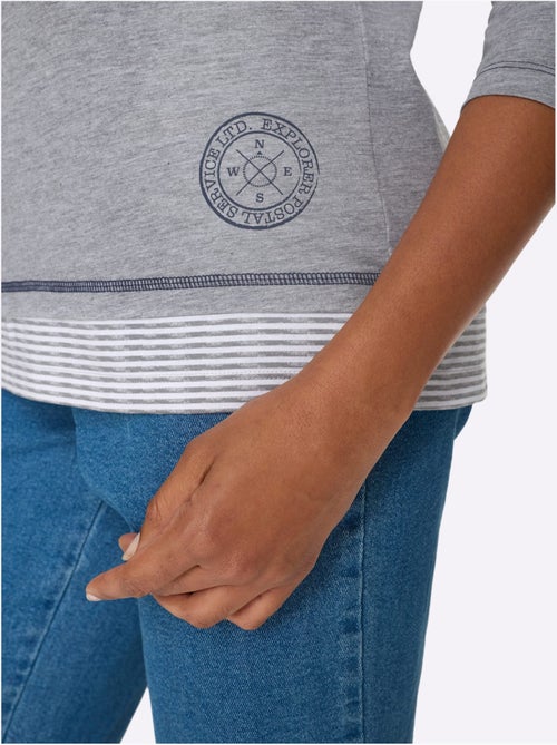 T-shirt 2 en 1 aspect 2 en 1 - taille standard - moda vilona - Kiabi