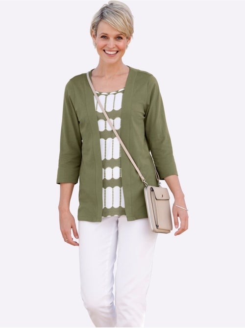 T-shirt 2 En 1 Aspect 2 En 1 - Taille Standard - Moda Vilona - Kiabi