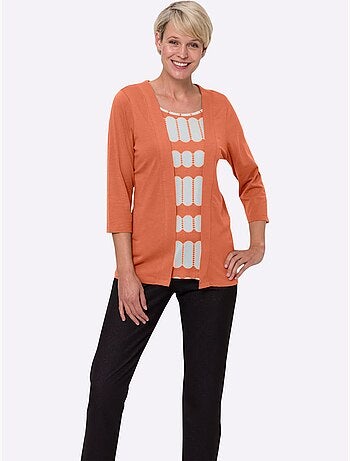 T-shirt 2 En 1 Aspect 2 En 1 - Taille Standard - Moda Vilona