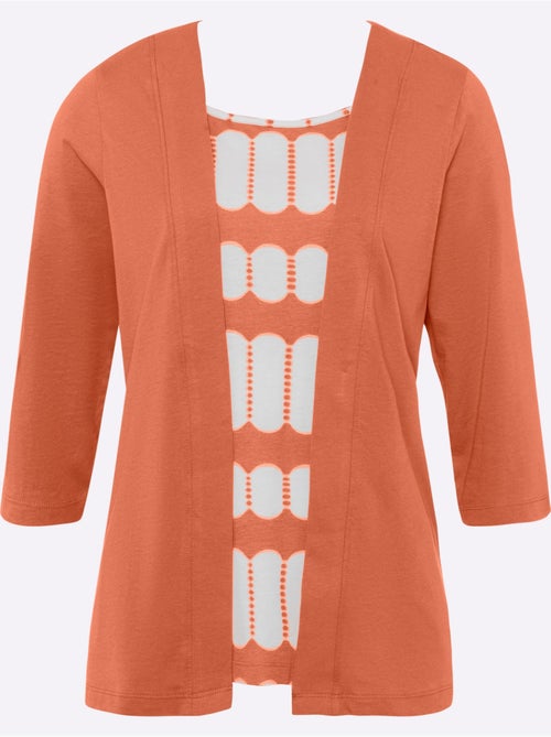 T-shirt 2 En 1 Aspect 2 En 1 - Taille Standard - Moda Vilona - Kiabi