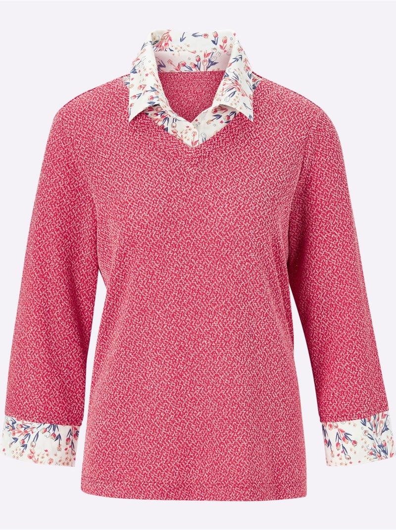 T-shirt 2 en 1 aspect 2 en 1 - taille standard - witt Corail - Kiabi