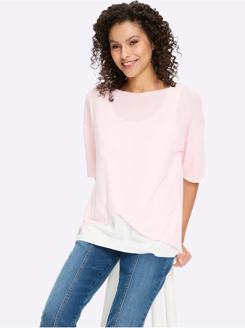 T-shirt 2 En 1 Aspect 2 En 1 Tendance - Taille Standard - Helline - Kiabi