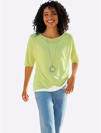 T-shirt 2 En 1 Aspect 2 En 1 Tendance - Taille Standard - Helline
