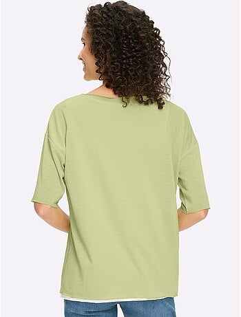 T-shirt 2 En 1 Aspect 2 En 1 Tendance - Taille Standard - Helline
