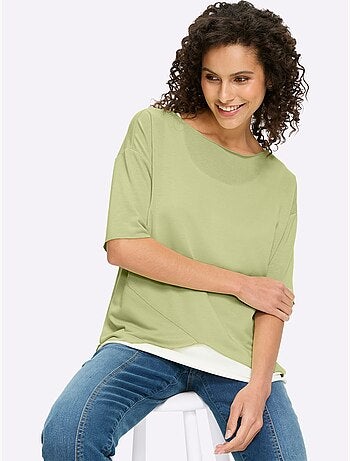 T-shirt 2 En 1 Aspect 2 En 1 Tendance - Taille Standard - Helline