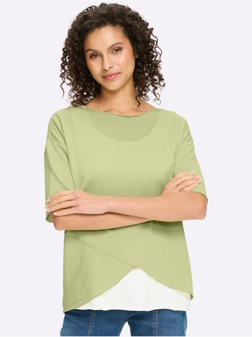 T-shirt 2 en 1 aspect 2 en 1 tendance - taille standard - helline - Kiabi