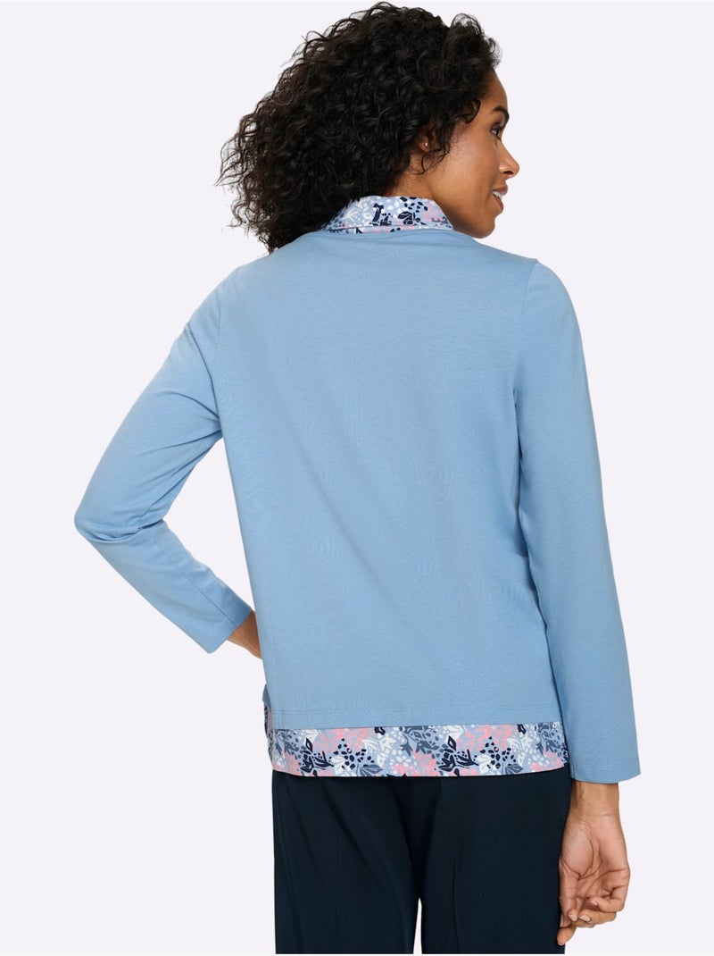 T-shirt 2 En 1 Aspect 2 En 1 Tendance - Taille Standard - Moda Vilona Bleu ciel - Kiabi
