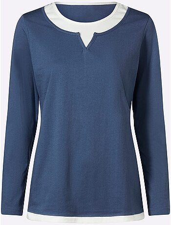 T-shirt 2 en 1 aspect 2 en 1 tendance - taille standard - moda vilona