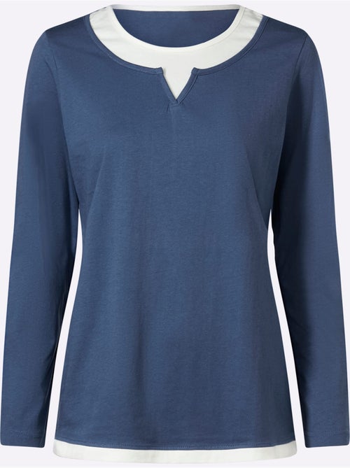 T-shirt 2 en 1 aspect 2 en 1 tendance - taille standard - moda vilona - Kiabi T-shirt 2 en 1 aspect 2 en 1 tendance - taille standard - moda vilona - Kiabi