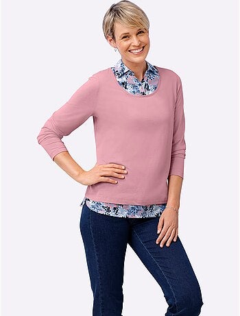 T-shirt 2 En 1 Aspect 2 En 1 Tendance - Taille Standard - Moda Vilona