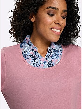 T-shirt 2 En 1 Aspect 2 En 1 Tendance - Taille Standard - Moda Vilona