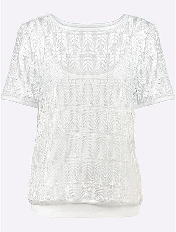 T-shirt 2 En 1 Joli Revêtement Métallique - Taille Standard - Helline