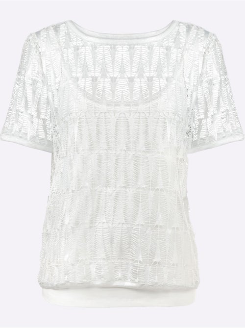 T-shirt 2 En 1 Joli Revêtement Métallique - Taille Standard - helline - Kiabi