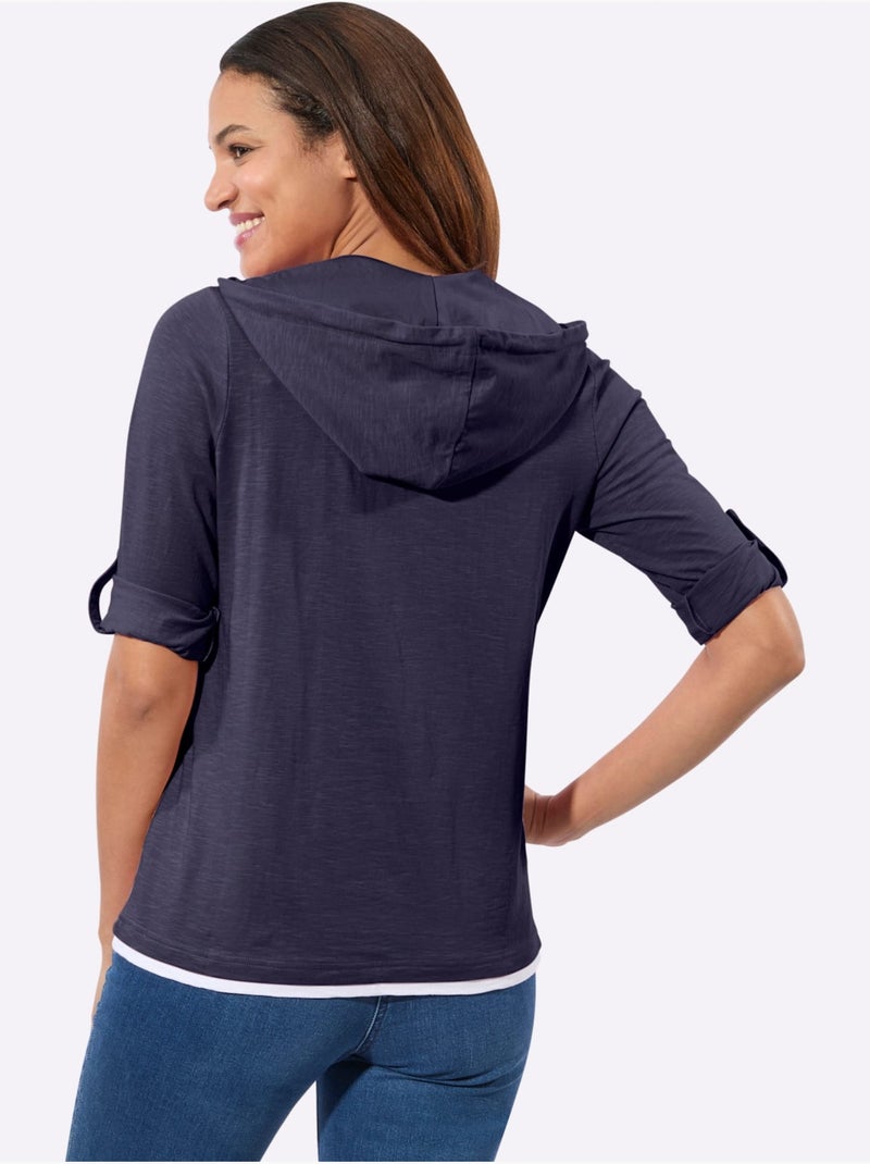 T-shirt 2 en 1 pur coton - taille standard - witt Bleu Blanc - Kiabi