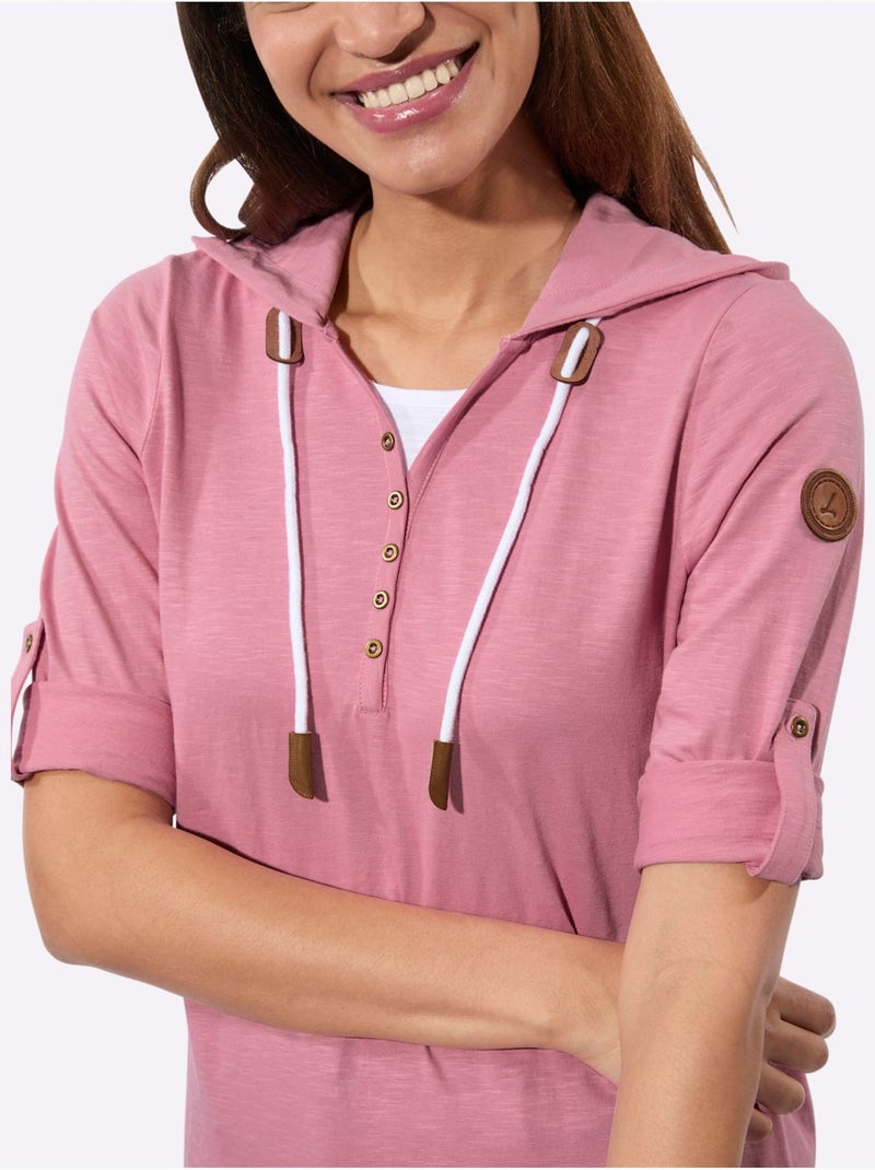 T-shirt 2 en 1 pur coton - taille standard - witt Rose/Blanc - Kiabi
