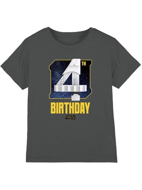 T-shirt 4ème anniversaire motif stormtrooper style espace - la guerre des étoiles - Kiabi
