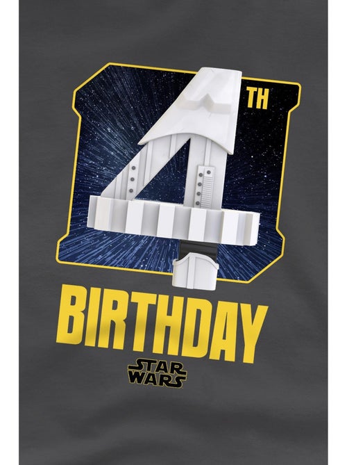 T-shirt 4ème anniversaire motif stormtrooper style espace - la guerre des étoiles - Kiabi