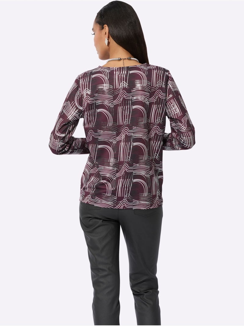 T-shirt 50% coton - taille standard - helline Bordeaux - Kiabi