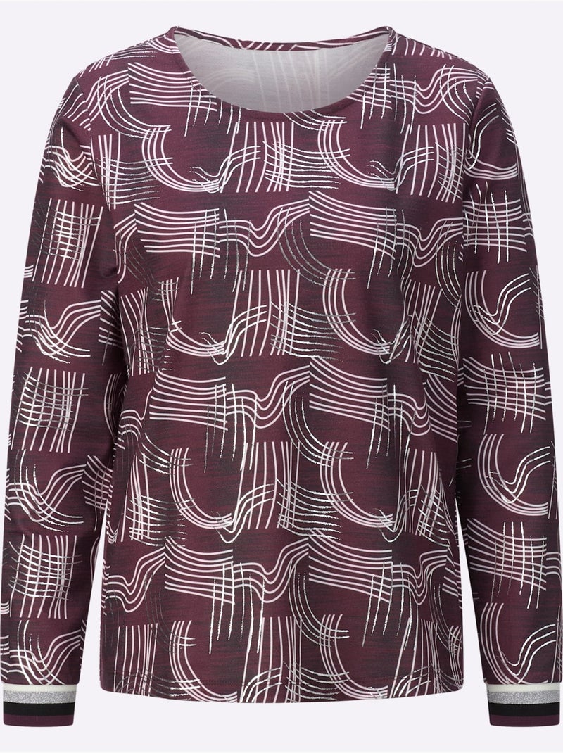 T-shirt 50% coton - taille standard - helline Bordeaux - Kiabi
