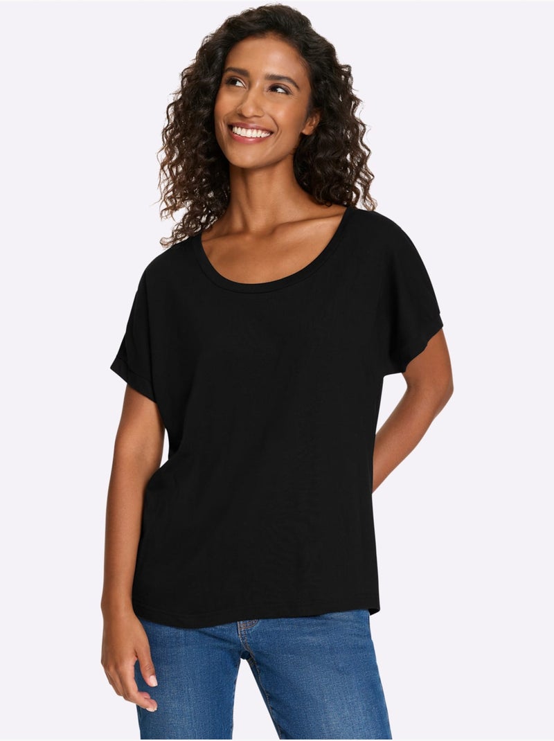 T-shirt 50% Coton - Taille Standard - Helline Noir - Kiabi