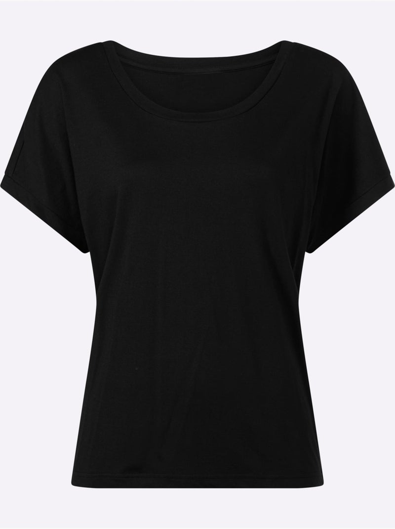 T-shirt 50% Coton - Taille Standard - Helline Noir - Kiabi