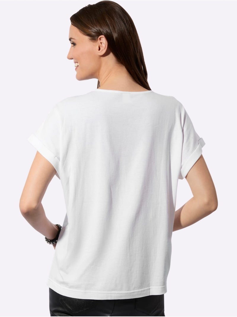 T-shirt 50% Coton Et 50% Modal - Taille Standard - Witt Blanc - Kiabi