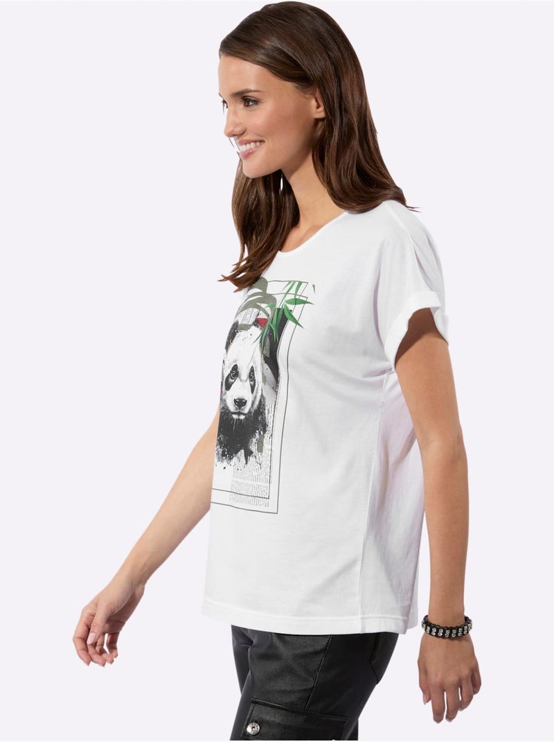 T-shirt 50% Coton Et 50% Modal - Taille Standard - Witt Blanc - Kiabi