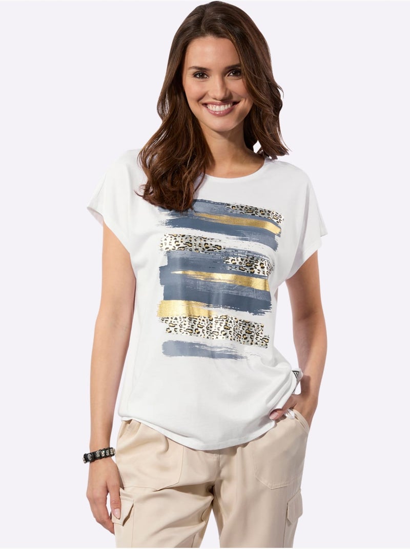 T-shirt 50% Coton Et 50% Modal - Taille Standard - Witt Blanc - Kiabi